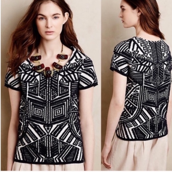 Anthropologie Tops - Anthro MOTH Sweater Short Sleeve Top sz L